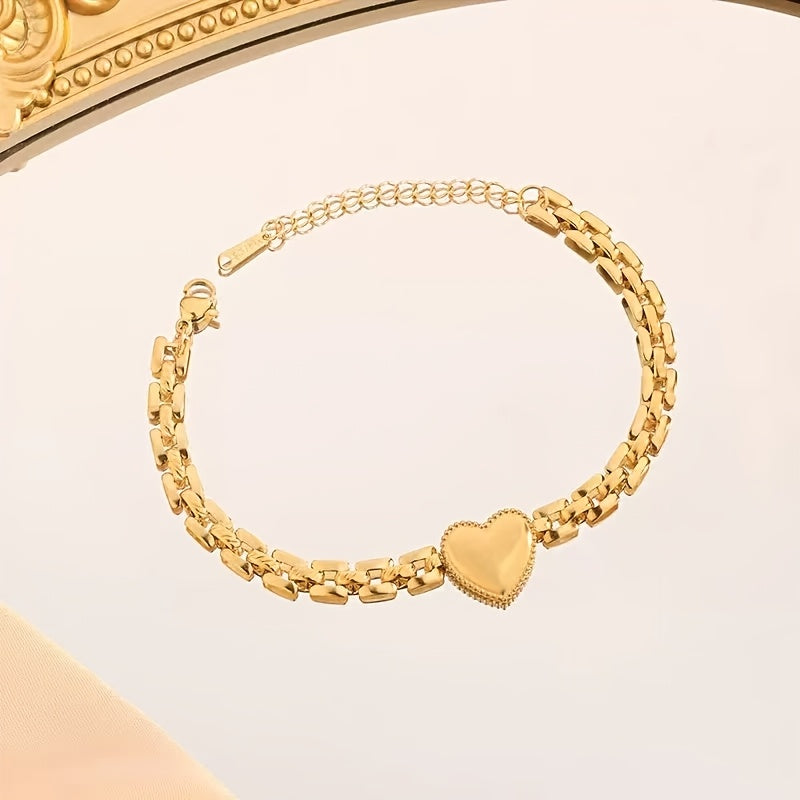 925 Silver Heart Bracelet, Fashionable Thick Chain for Women - Perfect Gift for Couples, Best Friends, Daily Wear, Beach Vacation, Thanksgiving, Christmas