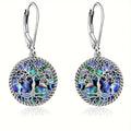 [Gifts For Women] 925 Sterling Silver Tree Life 925 Sterling Silver Tree Of Life - Abalone Shell Dangle Drop Earrings Jewelry Gifts For Women