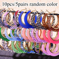 10pcs/5 Pairs Women'S Earring Set - Retro Simple Round Leopard Print Multi-Style Earrings, Multi-Piece Set for Holiday Party Vacation Christmas Thanksgiving Jewelry, Seasonal Fashion, Versatile Accessories, Trendy Accessories, Stylish Earrings, Lightweigh