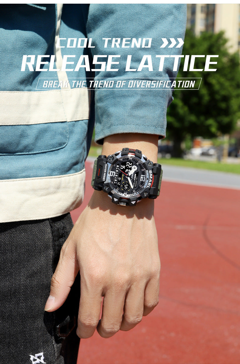 SMAEL Tactical Military Sports Watch for Men — Waterproof, Night Light, Alarm, Calendar