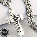 A Hypoallergenic, Elegantly Designed Double-Color Cross Pendant Necklace Made of 316 316 316L 316 316L Stainless Steel in Golden And, Perfect for Enhancing Autumn And Winter Attire, And an Ideal Valentine'S Day Present for a Loved One