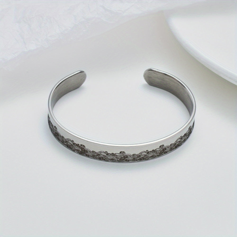 Pet Memorial Bracelet for Women - Adjustable C-Shape Open Cuff Bracelet, Sympathy Gift for Loss of Pet Dog Cat Animal Lover, Commemorative Jewelry for Pet Remembrance Anniversary Silver