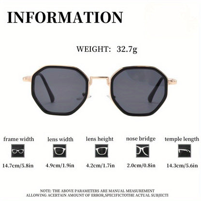 Polygonal Sunglasses Unisex Lightweight Durable Stylish Lens with Case Cleaning Cloth Casual Formal Men Women Trendy Eyewear
