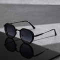 Trendy Unisex Sunglasses Polygonal Frame Lightweight & Durable Comes with Case & Cleaning Cloth for Casual Formal Wear High Quality Lens Stylish Design