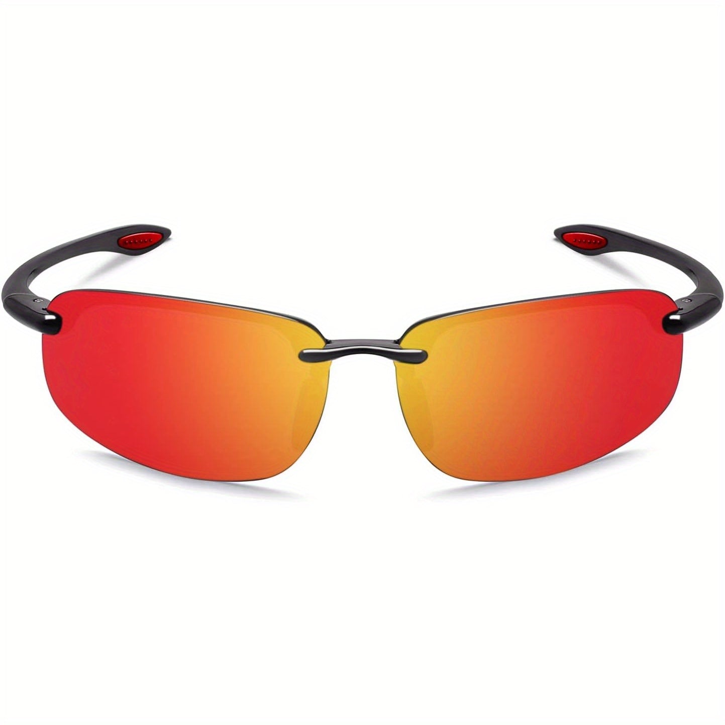 Sports Sunglasses Polarized TR90 Rimless - UV400 Lightweight Frameless Men Women Running Fishing Baseball Cycling Hiking Golf 4 Colors
