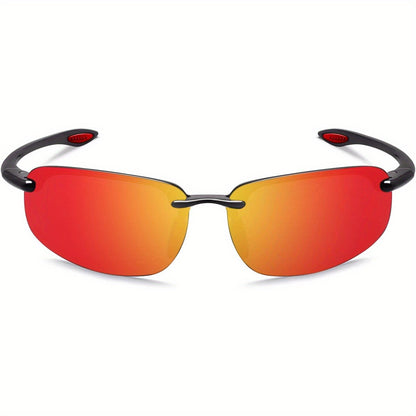Sports Sunglasses Polarized TR90 Rimless - UV400 Lightweight Frameless Men Women Running Fishing Baseball Cycling Hiking Golf 4 Colors