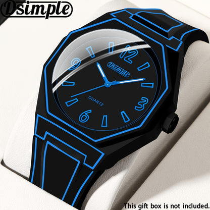 Silicone Strap Watch Unisex Creative Round Dial Analog Quartz Wristwatch, Fashion Casual Outdoor Sport Watch for Men Women Students, Available in White Blue Red Black