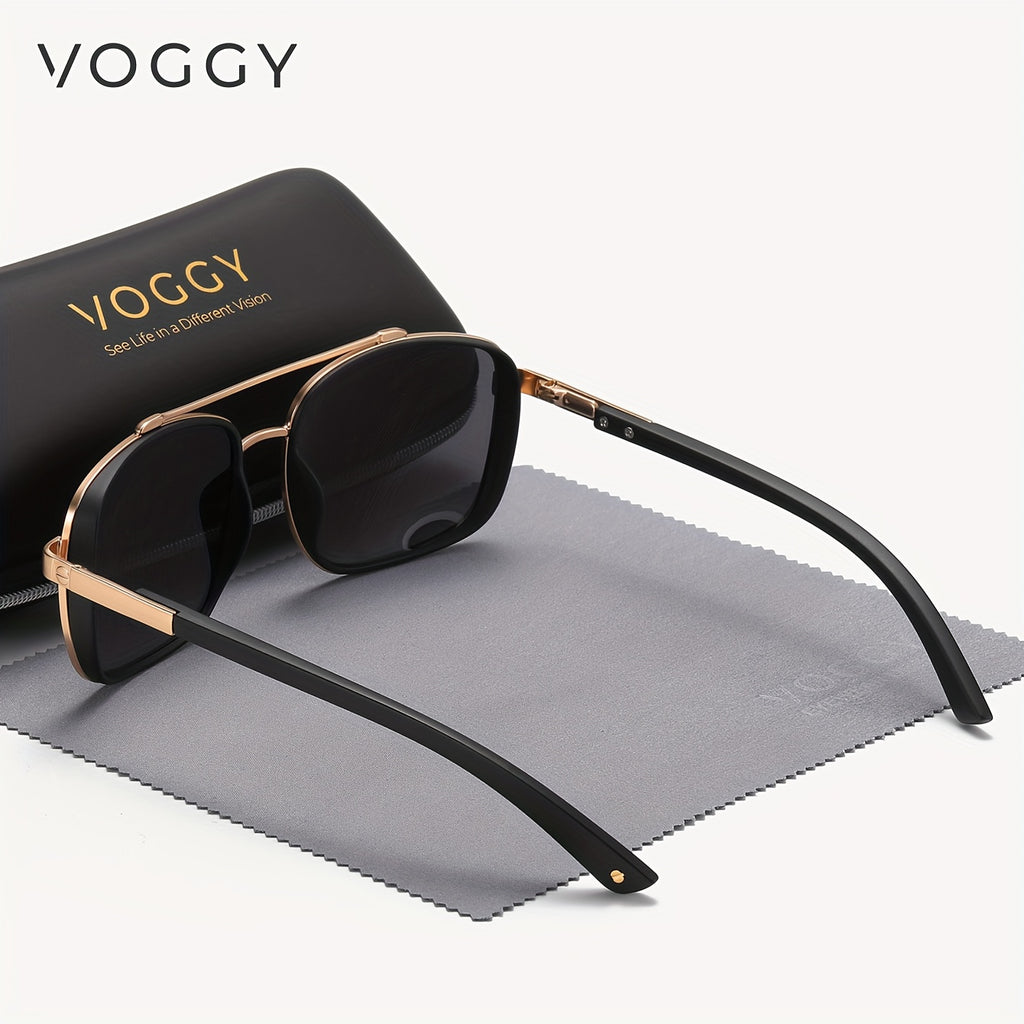 VOGGY Fashion Easy Retro Pilot Metal TR90 UV Protection Polarized Glasses, Men And Women Driving Outdoor Riding Fishing Holiday Party Decoration Props Gifts