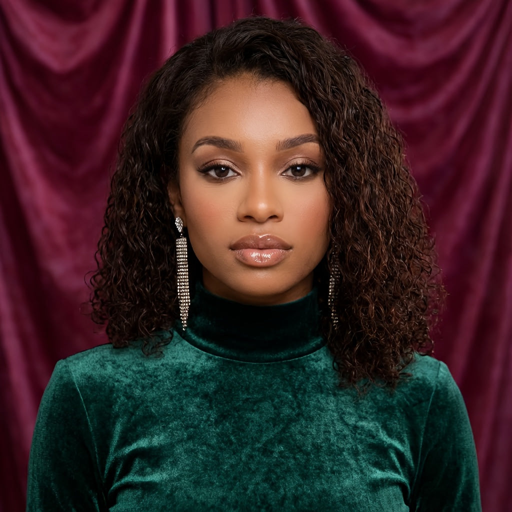 Deep Wave Glueless Wig Afro American Curly Hair with Pre Plucked Hairline Comfortable Fit Full Thick Natural Look Easy to Manage Perfect for Daily Wear Party Fashion | Women Wig | Afro Style Wig | Deep Wave Hair | Wigs for Cosplay | Wigs for Parties