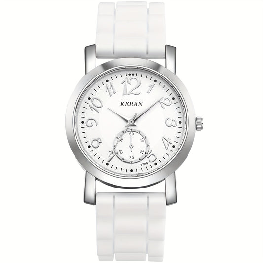 Jewelrywe Unisex Teens Jelly Color Silicone Strap Analog Quartz Wristwatch