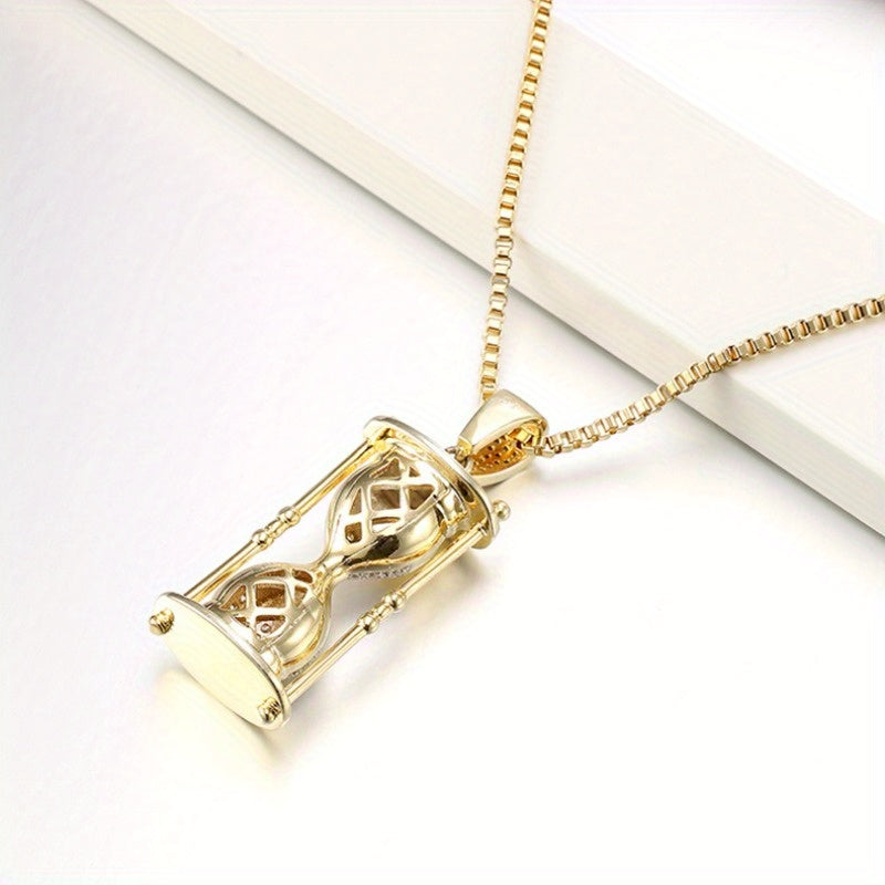 S925 925 Silver Hourglass Pendant Hip Hop Necklace, Unique Jewelry for Both Men And Women, Made of 925 Silver