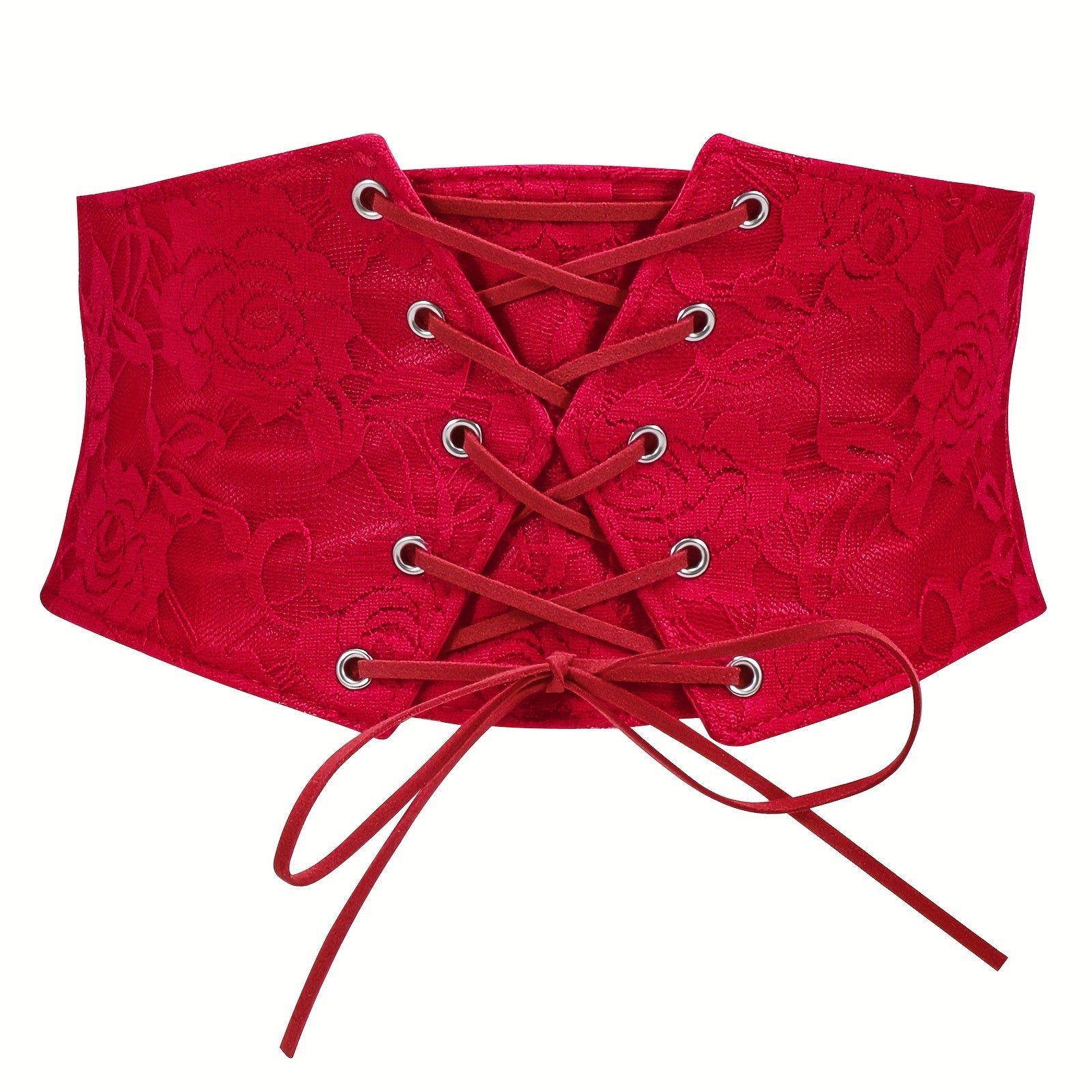 Suosdey Women Waist Belt Corset Lace Up Tied Waspie Elastic Wide Belt for Dresses Halloween Pirate Corset