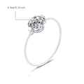 925 Silver Moissanite Fishing Line Ring, Minimalist Large Stone Versatile Niche Design Band Jewelry, Invisible Transparent, Perfect for Music Festivals Vacation Occasions And Holiday Gifts, Cute & Luxurious Style