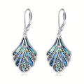 925 Sterling Silver Abalone Shell Drop Earrings, Women'S Hollow Bohemian Earrings, Jewelry Gift