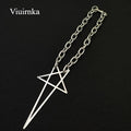 Punk Hip-Hop Rock Silvery Chunky Thick Lock Choker Chain Necklace - Unisex Five-pointed Star Design for Men and Women, Stylish & Chic, Trendy Fashion Accessories, Perfect Gift Option