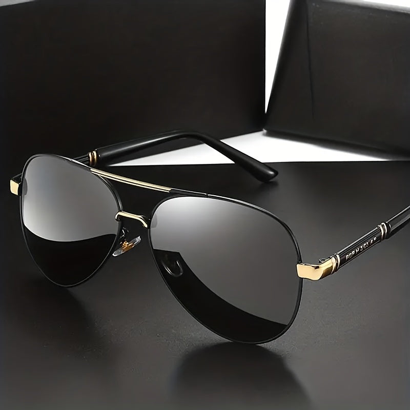 [UV Protection Polarized Lenses] Fashionable Double Bridge Fashion Glasses for Both Men And Women, Ideal for Hiking, Fishing,,, UV Protection, Featuring Polarized Lenses for Eye Protection, Stylish Design for Casual Attire, Perfect As A Gift