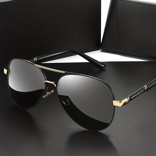[UV Protection Polarized Lenses] Fashionable Double Bridge Fashion Glasses for Both Men And Women, Ideal for Hiking, Fishing,,, UV Protection, Featuring Polarized Lenses for Eye Protection, Stylish Design for Casual Attire, Perfect As A Gift