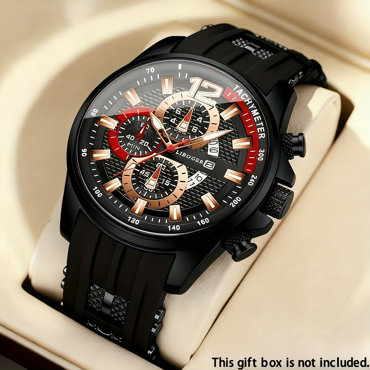 1pc Men'S Fashion Casual Quartz Watch, Silicone Strap, Date Display - Stylish Casual Wristwatch for Casual Attire, Casual Wristwatch | Sporty Watch Design | Quartz Movement, Thanksgiving, Christmas The Perfect Gift Reloj Para Hombre.