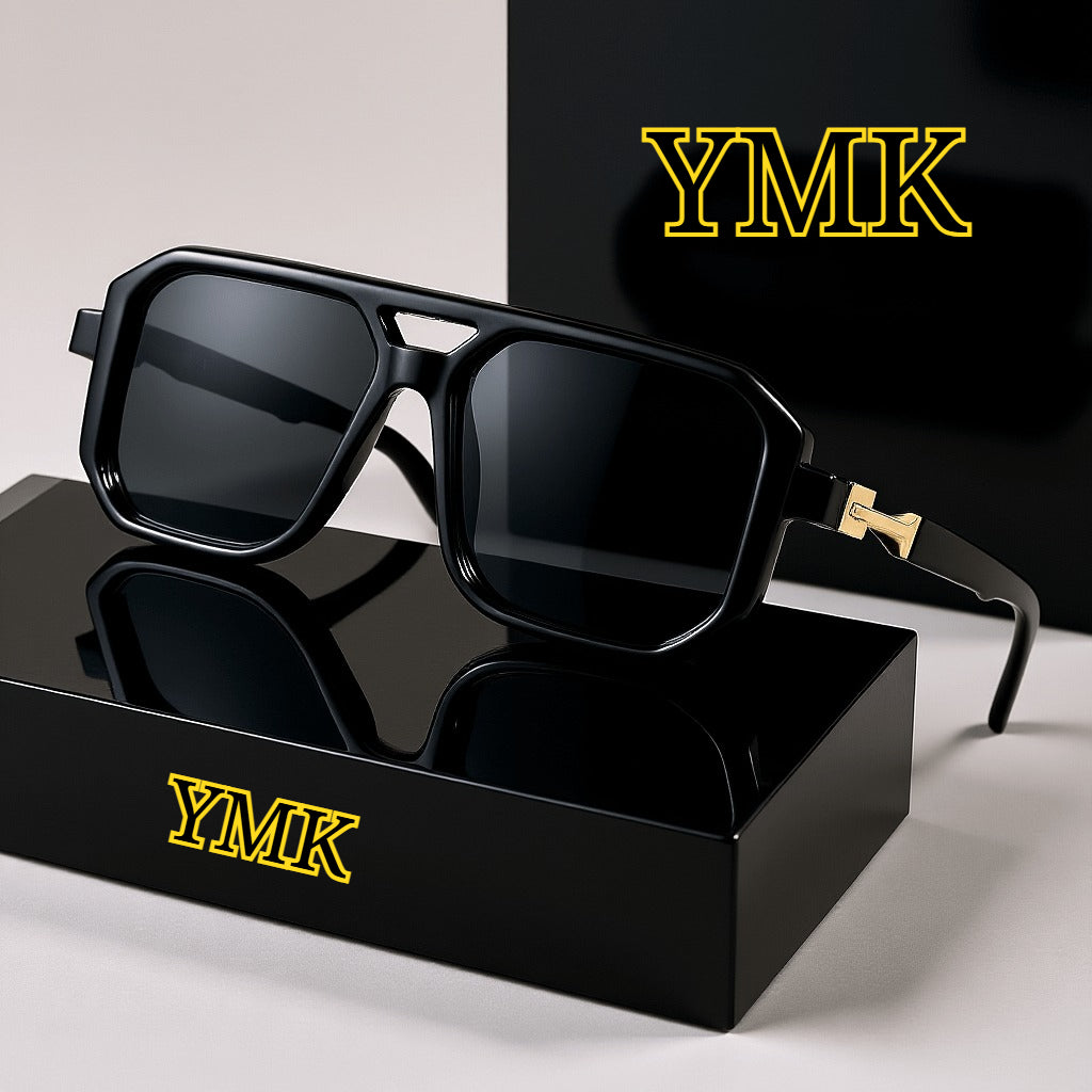 Unisex Oversized Square Retro, Tortoiseshell Arms, Fashion Shades for Men Women, Comes with Case and Cleaning Cloth, Ideal for Daily Wear