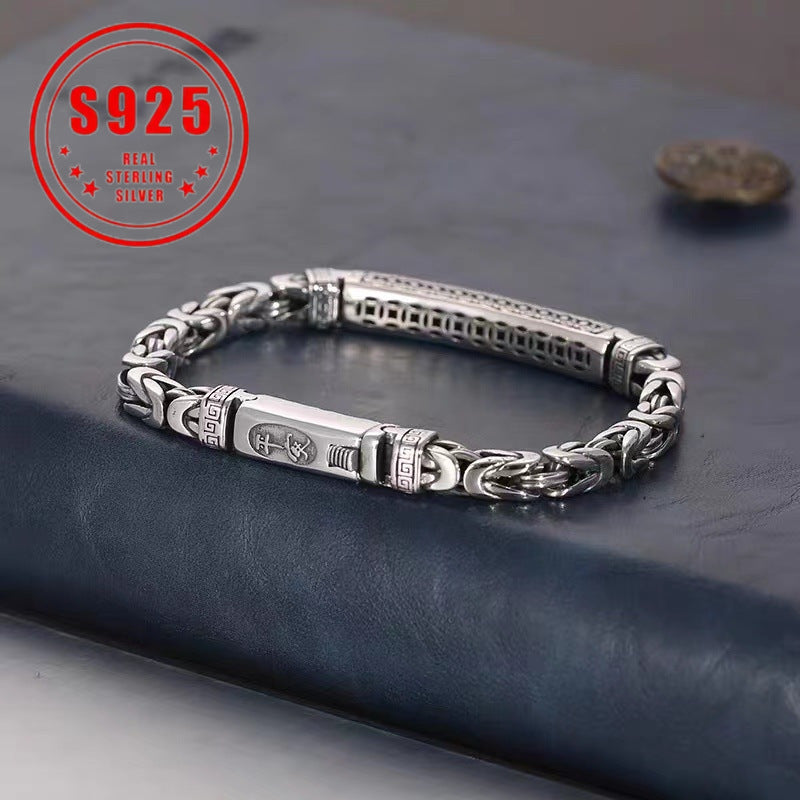 925 Sterling Silvery Vintage Bohemian Bracelet, Sterling Silvery Bracelet for Women, Can Be Opened And Worn As a Birthday Gift for Girlfriends Or Mothers