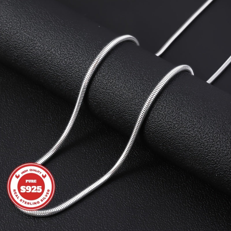 S925 Silver, Fashion Trend Round Snake Bone Necklace For Men And Women, Suitable For Casual Attire, Suitable For Giving, Wife, Girlfriend, Fashion Gifts, Valentine's Day Gifts, Various Festivals
