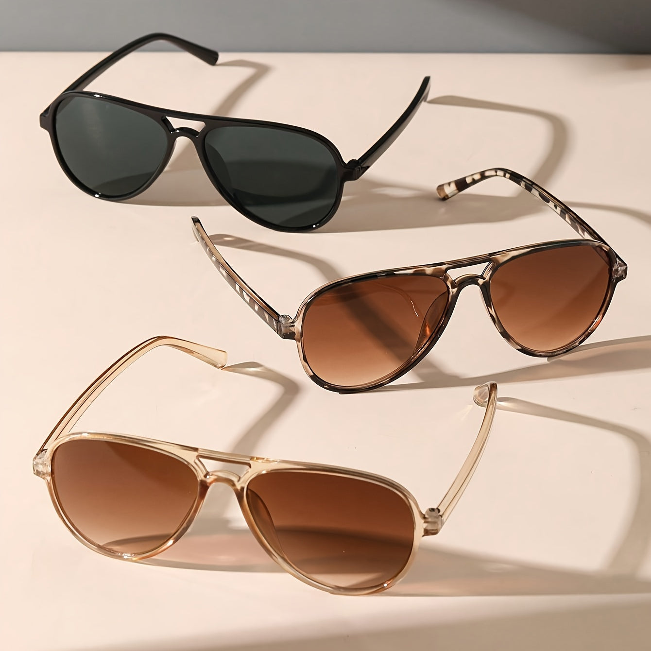 1/ 3-Pack Women's Double-Bridge Casual Fashion Glasses | Minimalist Daily Essentials