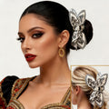 4pcs Vintage Bow Hair Claw Clip Nonslip Hair Jaw Clip Strong Hold Hair Claw Clips Boho Styling Hair Additions for Women