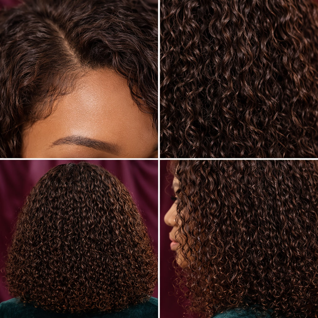 Deep Wave Glueless Wig Afro American Curly Hair with Pre Plucked Hairline Comfortable Fit Full Thick Natural Look Easy to Manage Perfect for Daily Wear Party Fashion | Women Wig | Afro Style Wig | Deep Wave Hair | Wigs for Cosplay | Wigs for Parties