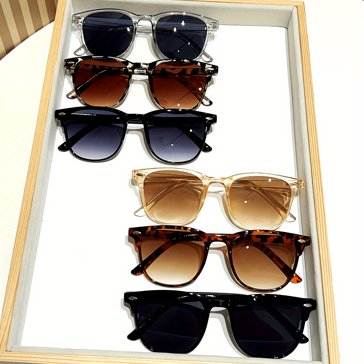 6pcs European and American Fashion& Trend Small round Rim Hot Mixed Party All-Matching Street Shot Essential Glasses