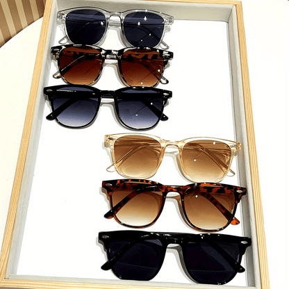 Small Round Sunglasses 6 Pack - Retro European American Fashion Trend Mixed Color Assorted Rimmed Glasses for Party Street Style Photography All-Matching Unisex Eyewear Bulk Set