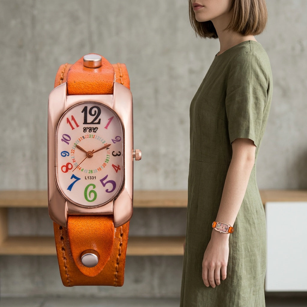 1pc Trendy Fashion Colorful Digital Daily Wear Quartz Watch, Unique New Year Christmas Birthday Gift