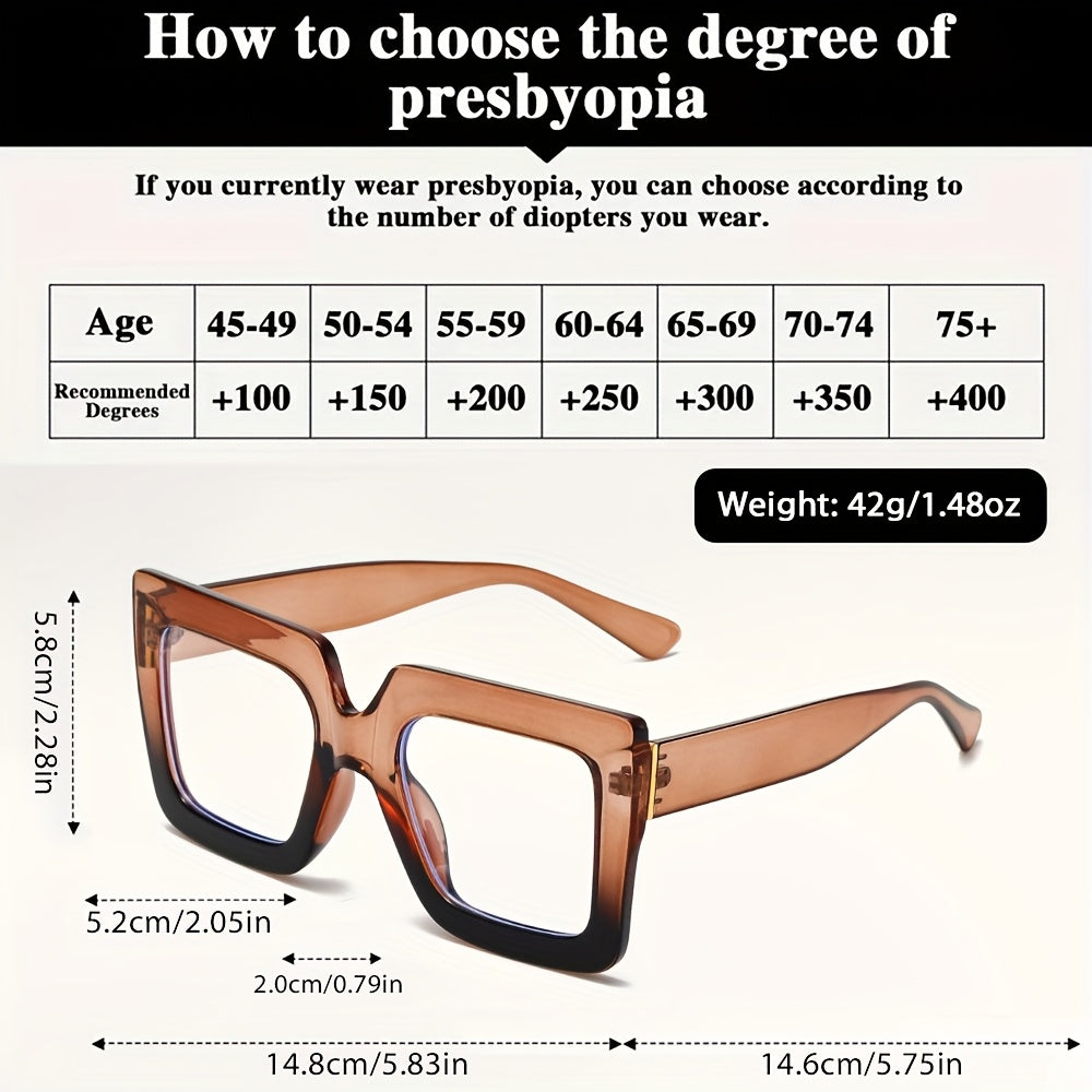 Reading Glasses Anti Blue Light 2 Pairs Men Women Rectangular Large Frame Computer Readers UV Protection Multiple Strengths 1.0x to 4.0x Gift for Seniors