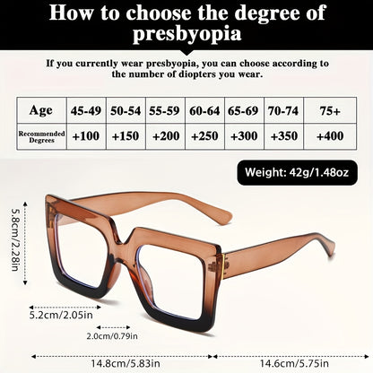 Reading Glasses Anti Blue Light 2 Pairs Men Women Rectangular Large Frame Computer Readers UV Protection Multiple Strengths 1.0x to 4.0x Gift for Seniors