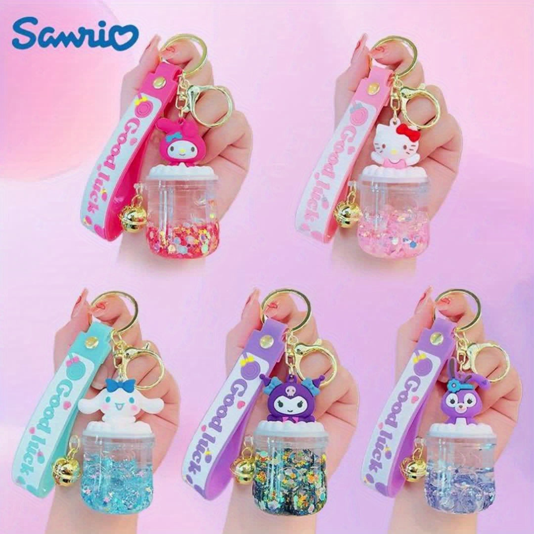 10pcs Sanrio Hello Kitty And Kuromi Keychains, Cartoon Cute Glitter Key Rings, Bag Pendants, Car Key Fobs, Plus Bright Balls More Eye-Catching, Set of Keychains, Key Rings, Pendants, Additions, Suitable for Women'S Exquisite Holiday, Birthday Small