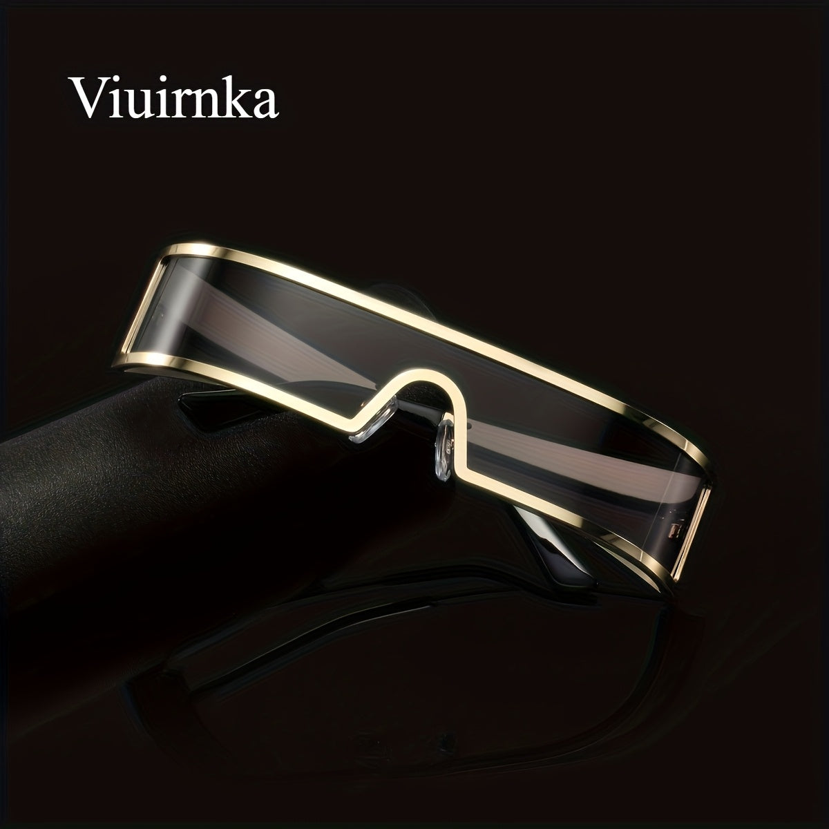 Cyberpunk Metal Wraparound Glasses for Men – Wide Temple Futuristic Design with Case, Lightweight Street Style Fashion Eyewear, Perfect Halloween & Christmas Gift for Cool Event Wear