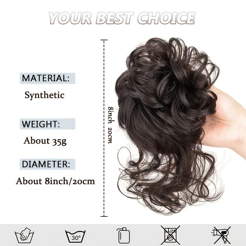 Legant Women's Synthetic Curly Hair Donut Hair Accessory, Costume Wig Bun, Must-Have for Chignon, Ideal for Daily Wear & Cocktail Party Looks, Easy-to-Style Wig