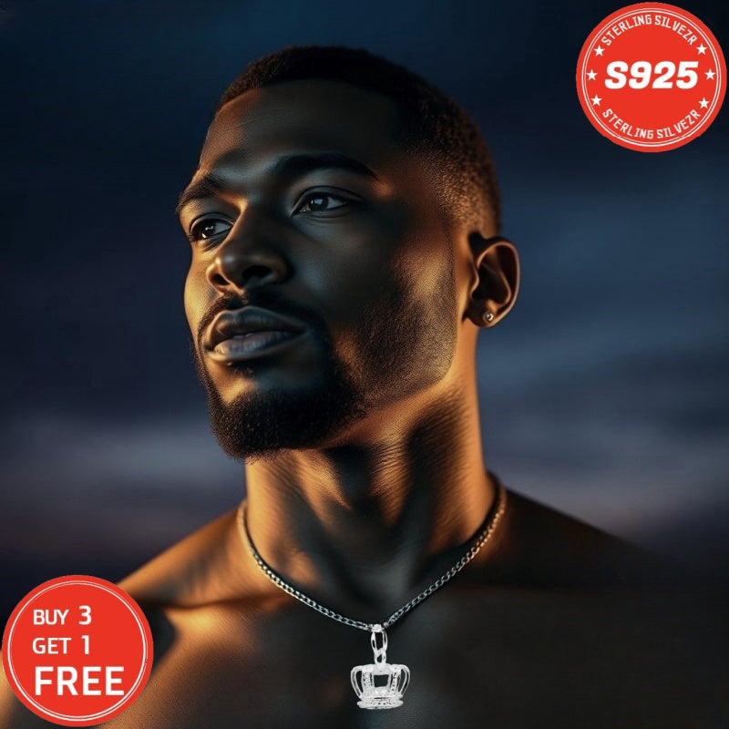 S925 Pure Silvery 5A Zirconia Crown Necklace, Durable, Low Allergenic, Is An Ideal Gift For Men, Women, Wives, Girlfriends, Mothers And Daughters On Anniversaries, Halloween, Christmas And Special Occasions, Total Weight Of The Product (2g)