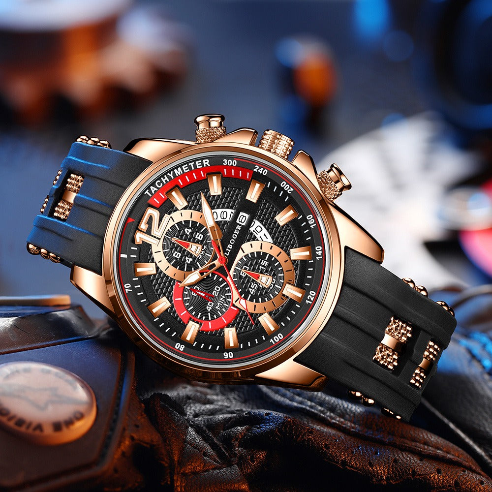 Silicone Watch for Men Fashion Casual Quartz Date Display Sport Wristwatch Sporty Design Multiple Colors Christmas Thanksgiving Gift Reloj Para Hombre