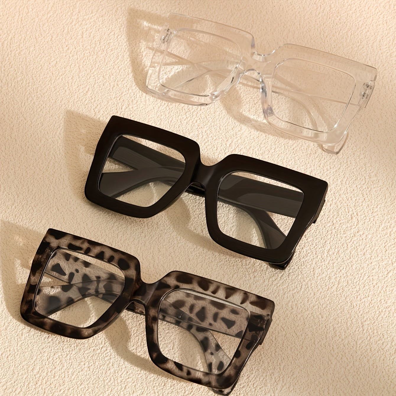 3pcs/4pcs Vintage Square Full Rim Fashion Eyewear - Polycarbonate Frames And Lenses, Clear Fashion Eyewear for Office And Everyday Use