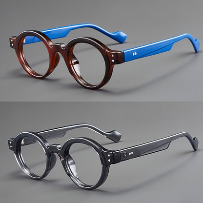 Blue Light Blocking Glasses 2 Pack Vintage Oversized Square Round Clear Lens PC Frame Unisex Anti Blue Light Computer Glasses with Case Trendy Daily Eyewear