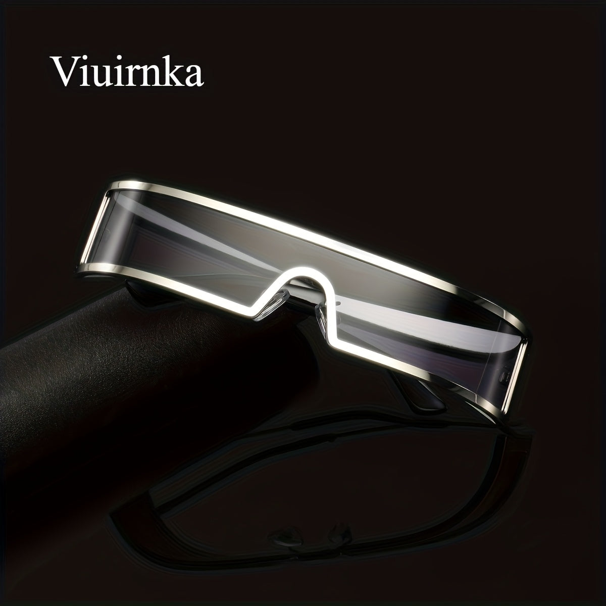 Cyberpunk Metal Wraparound Glasses for Men – Wide Temple Futuristic Design with Case, Lightweight Street Style Fashion Eyewear, Perfect Halloween & Christmas Gift for Cool Event Wear
