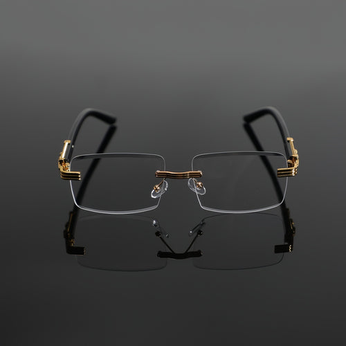 1 Pair Men's Metal Rimless Retro Anti Blue Light Classic Simple Business Flat Fashion Glasses