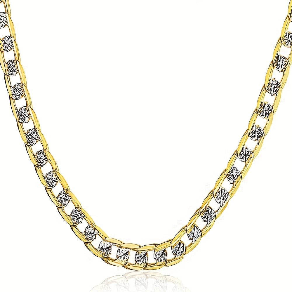 Moissanite Cuban Link Chain Necklace 4mm - Iced Out Sparkling Diamond Simulant Chain for Men & Women, Unisex Hip Hop Jewelry, 18 to 24 Inch, Christmas Gift