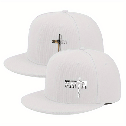 Baseball Cap - 2Pcs Set Cross Print Design Unisex Adjustable Breathable Dad Hat Casual - product detail view 14