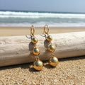 S925 Silver Three Silver Ball Earrings Earrings for Women, Retro French High-end Long Design, New Cool Style