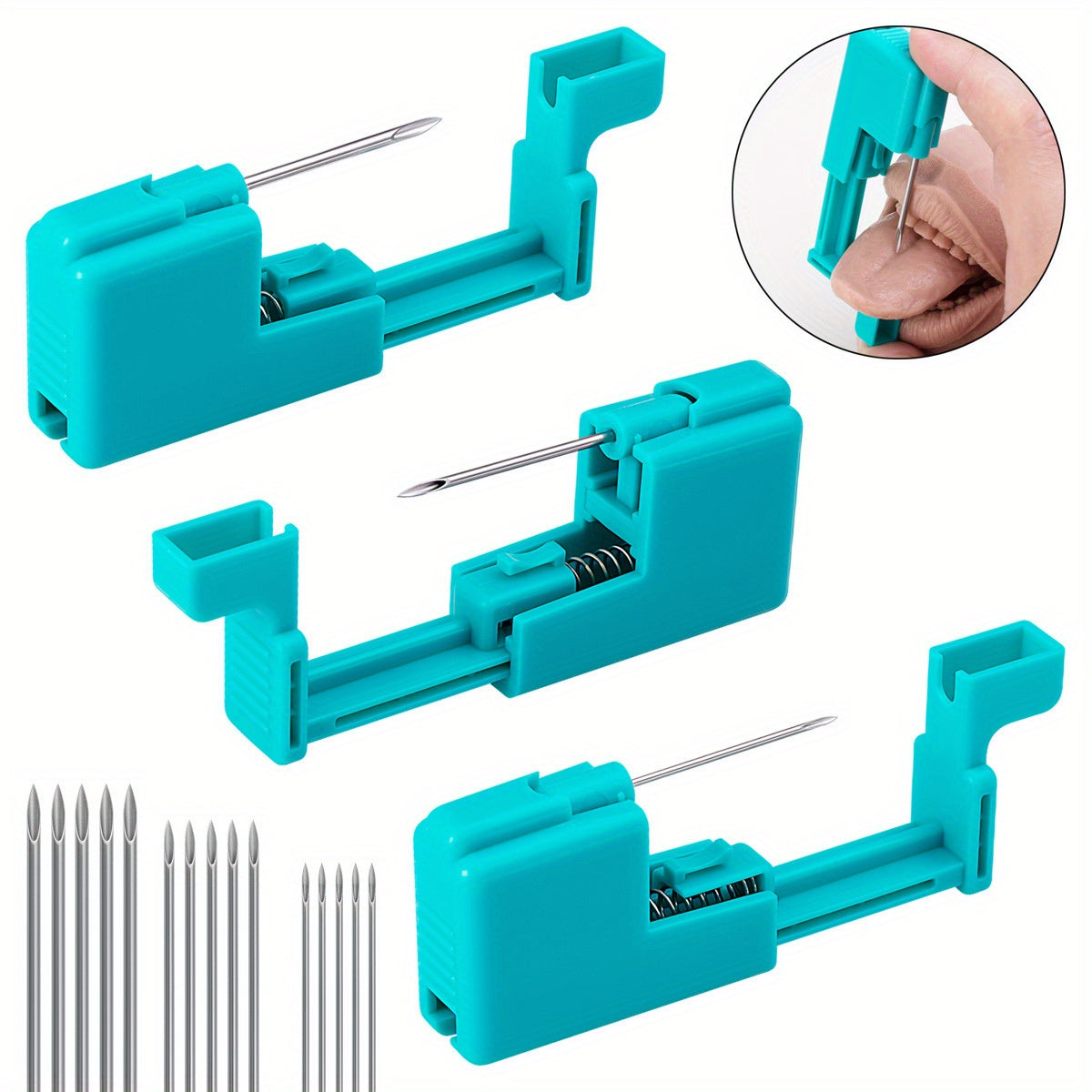 120pcs DIY Piercing Men's Piercing Set 14G Hole Tools, Medical Stainless Steel Needle 14G 16G BCR CBR Lip Stud Lip Ring Prevention Ear Stud Earrings Septum Nose Stud Belly Button Ring Jewelry Needle Gloves Clip Tools