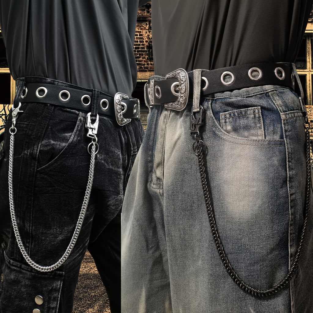 Ahiller Business Style Wallet Chain, Hip Hop Style Keychain - Dual Lock Security Design, Outdoor Camping, Traveling Accessory for Motorcycle/Daily Use with Scratch Resistant Coating, Men's EDC Carrying Gear Chain, Perfect Gift for Boyfriends And Dads, Dai