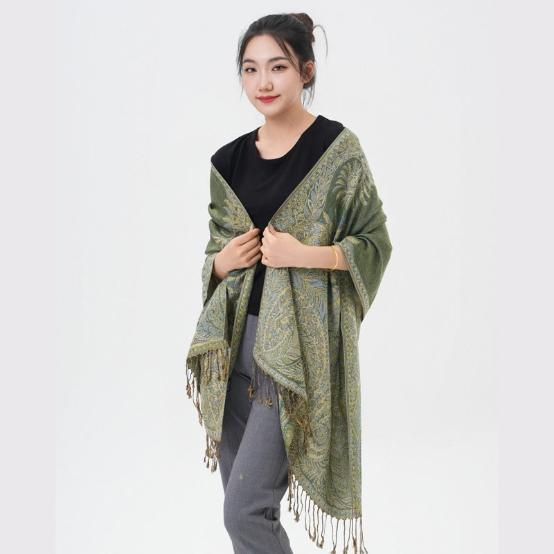Phoenix Tail Thicker Paisley Pashmina Scarf