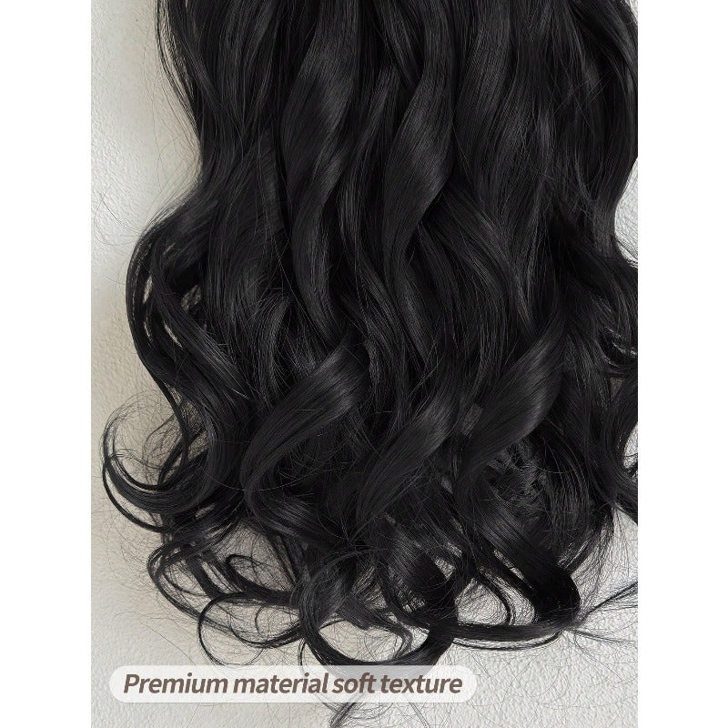 Clip In Hair Extensions 16 Clips 22 Inch 7pcs Set Black Long Natural Wave Hair Extension for Women Synthetic Hair Extensions Hairpieces