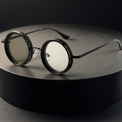 Steampunk Sunglasses Rotatable Flip-Up Lens UV400 Polarized - Vintage Round Goggles Men Women Cosplay Festival Travel Photography 2 Styles
